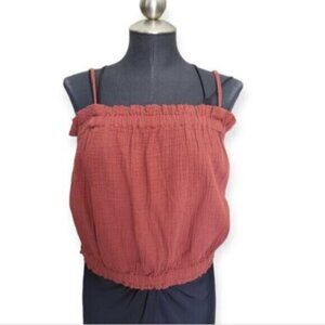 Anthropologie April GauzyTank Crimson Sz Small NWT